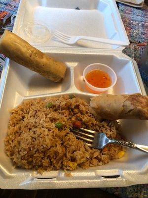 2 Egg Rolls   Chicken Fried Rice