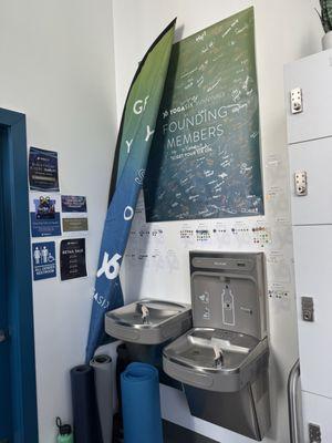 Water refill station. Btw bathrooms are wonderful, very clean and have hygiene pads, deodorant, dry shampoo for your needs - so nice!