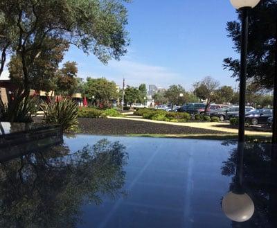 The view out our windows of the courtyard.