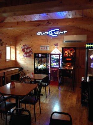 Game room, including shuffleboard