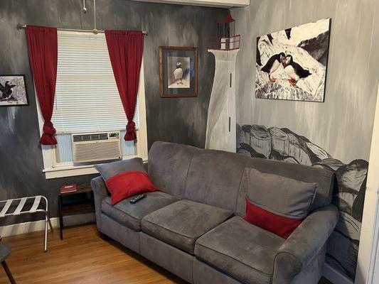 Living room in the Puffin Cottage