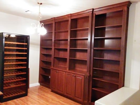 Beautiful Library with adjustable shelving ,decorative Crown and Lower Storage