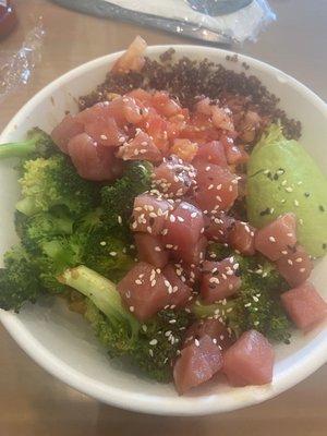 Superfood warm bowl with tuna added