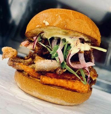 Crispy pork belly sandwich,,,...absolutely crazy