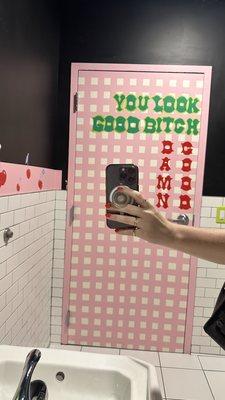 Bathroom selfie mural