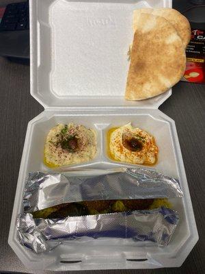 To go container of the Appetizer Combo