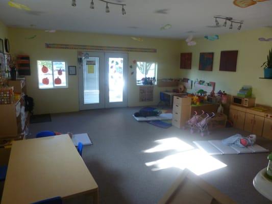 View from inside , only half of the room is shown.