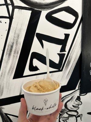 Dulce de leche ice cream at Black+White Modern Creamery