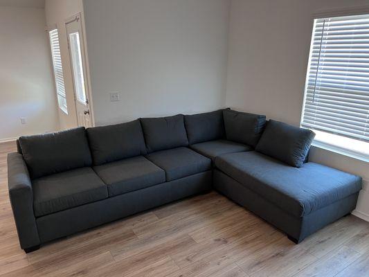 Couch I purchased and they set up in my new house