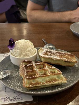 Pandan coconut waffles