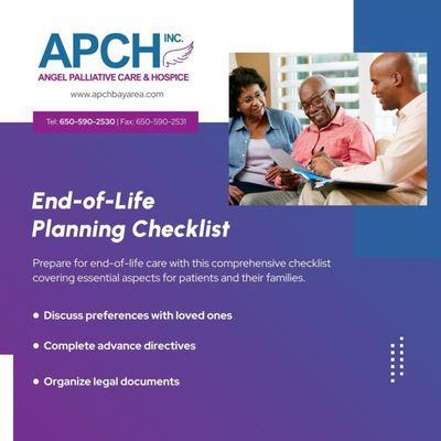 End of life planning checklist