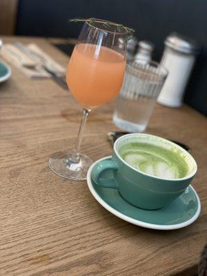 Blance cocktail & matcha latte