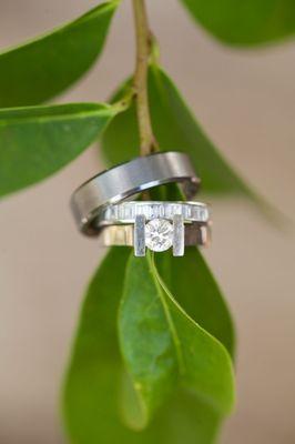 We purchased all three of these rings at Leo's... the diamond wedding band was a custom design!