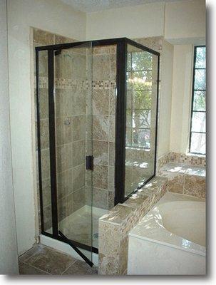 Semi frameless shower glass