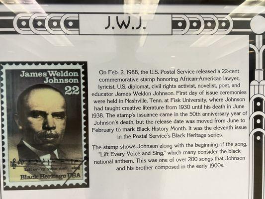 Info on James Weldon Johnson and his stamp