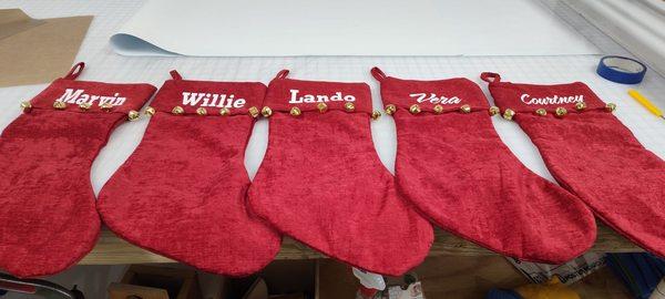 Come by and get your stockings personalized Today. Lisa