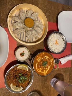 Pork Momo, Goat Mutton Biryani, Chicken Tikka Masala