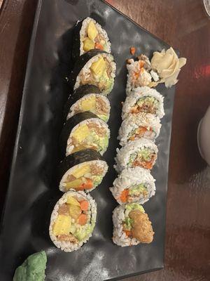 Futo maki and spider roll