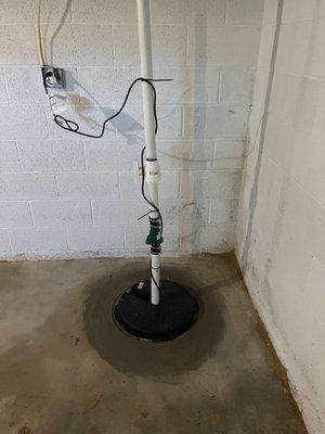 Installation of sump pump and pit