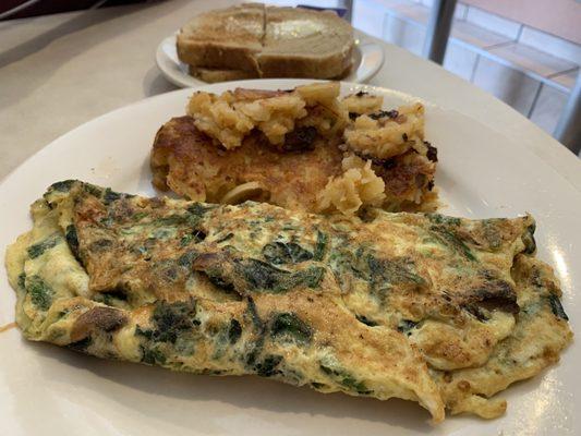 Yummy Spinach & Mushroom Omelette