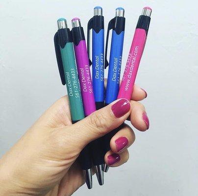 Bright colors for Spring! Who doesn't like pretty free pens! Come and get them!