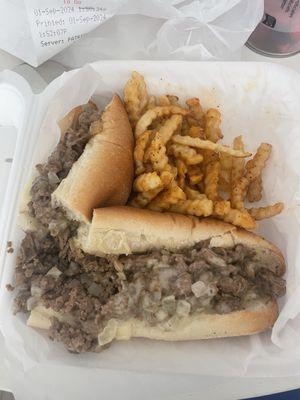 12" cheesesteak with onions. So good!!!