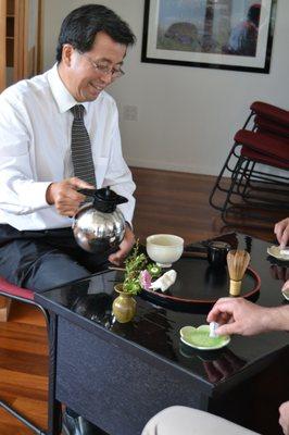 One of our staff doing Japanese tea ceremony