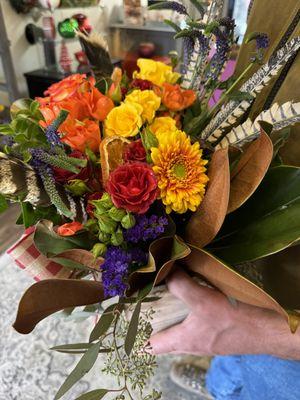 Gorgeous boxes of flowers.