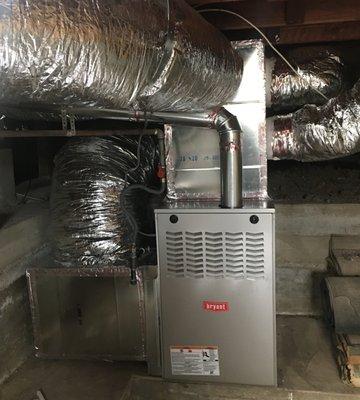 New furnace and duct work installed.