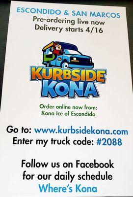 Kona Ice now offers curbside service.