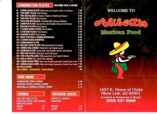 Menu - Front and Back