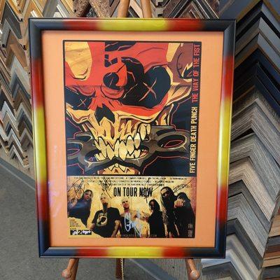 Five Finger Death Punch autographed by band and custom airbrushed frame!