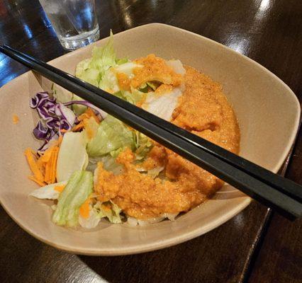 Salad with ginger dressing