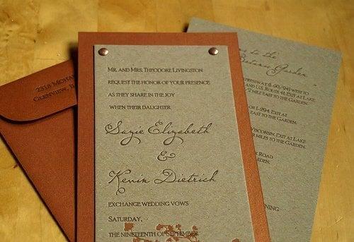 Fall Letterpress Wedding Invitation