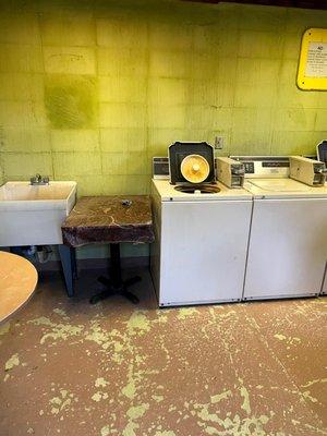 The moldy laundry room.