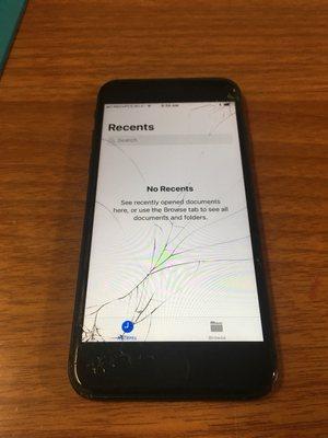 iPhone 8 broken front glass