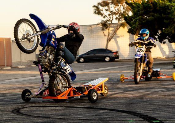 Learning wheelies with the boys over @LIVEMOTO