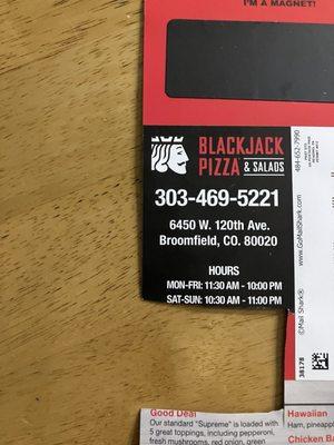 Blackjack Pizza & Salads