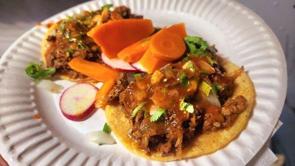 Al pastor tacos ($3 each).