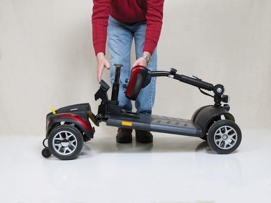 No more lifting a heavy electric mobility scooter....take it apart and it's easy to load!