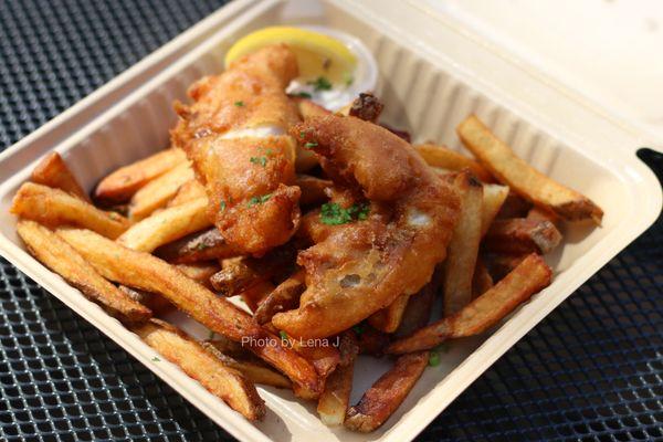 Fish & Chips ($10.95) - beer-battered, North Atlantic pollock with hand-cut fries