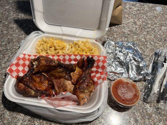 4 Piece BBQ Chicken Plate includes tortillas and salsa