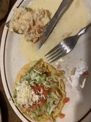 Chile relleno and tostada