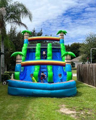 Giant Waterslide with pool.