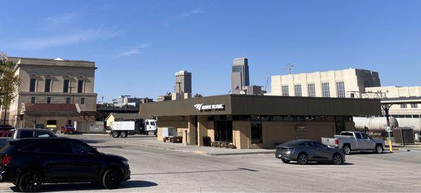 The little Amtrak station looking quite plain and sad compared to the grand former Burlington and Union stations