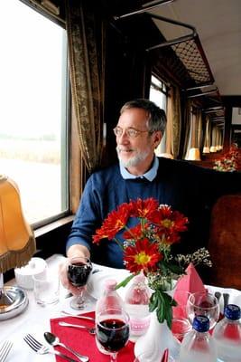 Founder Owen Hardy on one of our World's Top 25 Trains, the Danube Express