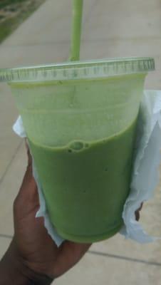 Tropical green smoothie with whey protein