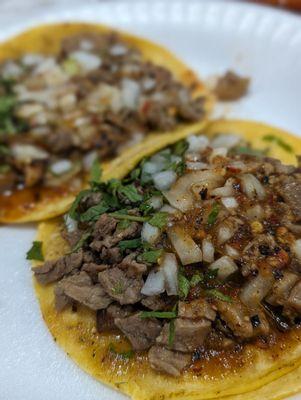 Tender carne asada tacos