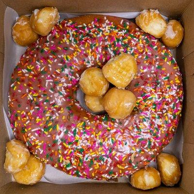 Strawberry Donut Cake ($10)