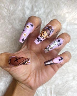 Gel x set Halloween nails